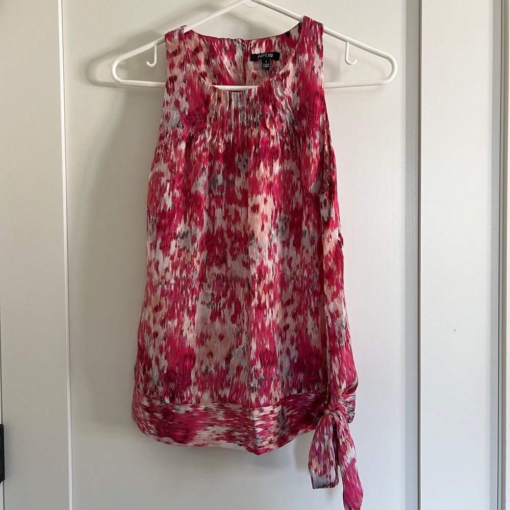 Apt. 9 Pink Multicolor Sleeveless Tie-Hem Camisole